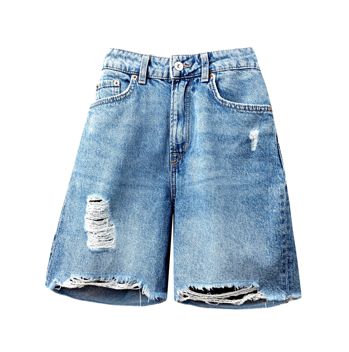 Denim jean shorts isolated on white women summer garment